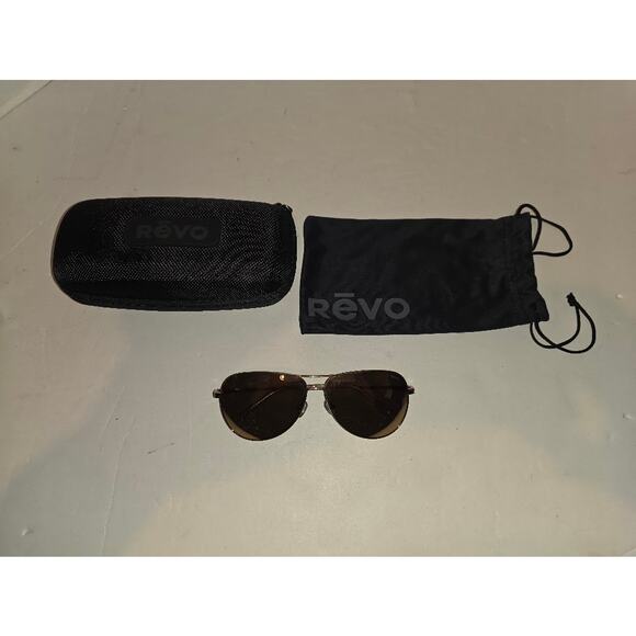REVO Aviators RELAY PETITE Rose Gold/Champagne, Like New W/ Hard Case And Sleeve - Picture 1 of 7